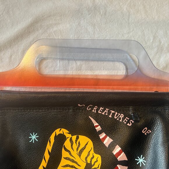 Min & Mon Creatures of the Future Black Leather Crossbody Handbag - Picture 6 of 6